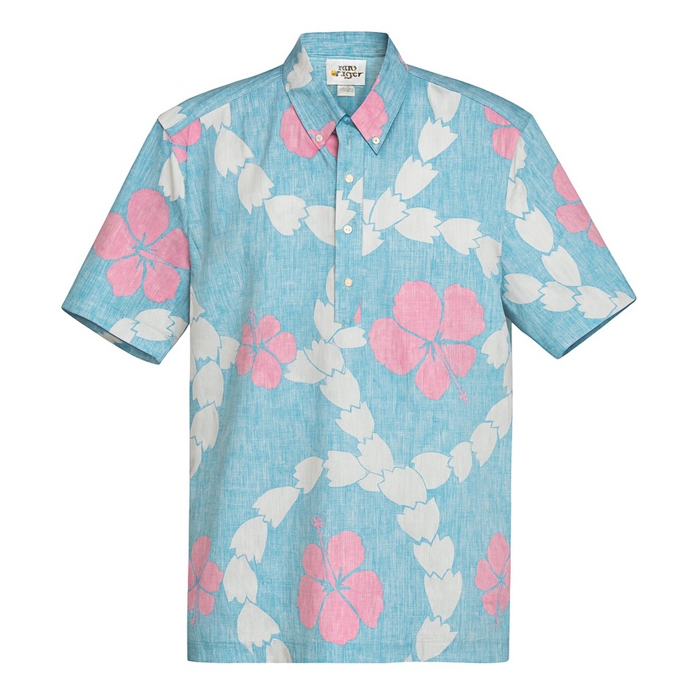 VTG Reyn Spooner Reverse Print Hibiscus Hawaiian Resort Shirt Golden Tag Era L